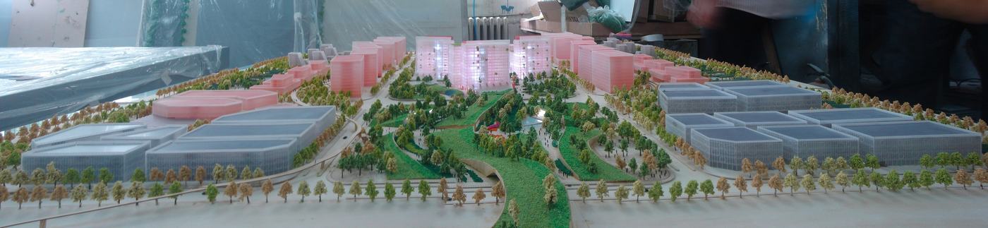 A green heart for Caofeidian: a central park that stitches the nine mega-blocks together and opens to the sea