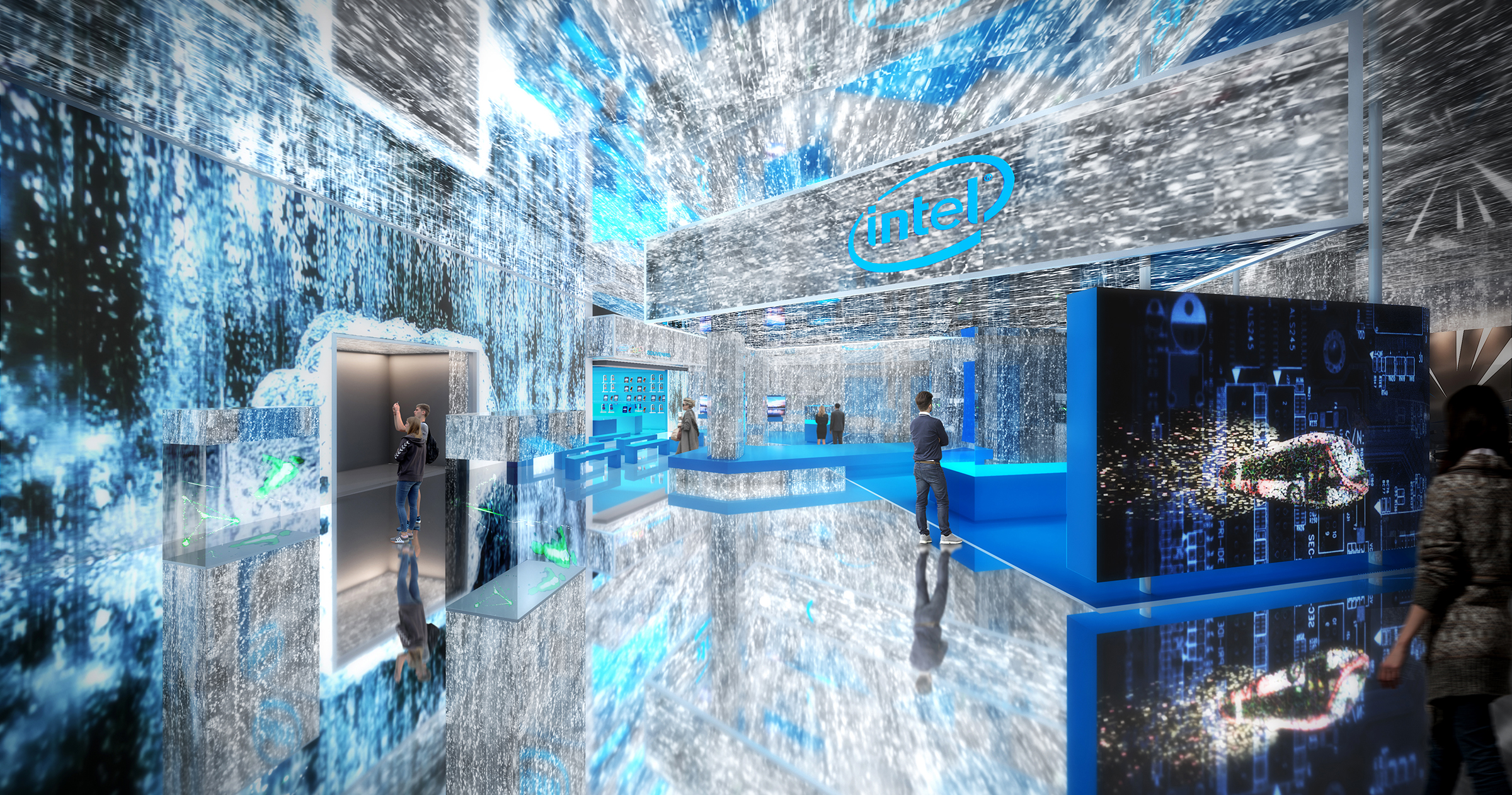 A tech showcase imagined for Intel inside the former Shougang steelworks
