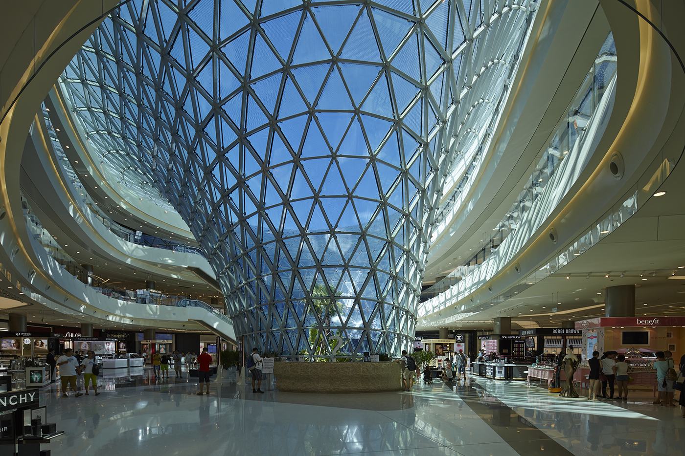 The world's largest Duty Free mall, its roof inspired by the Begonia flower